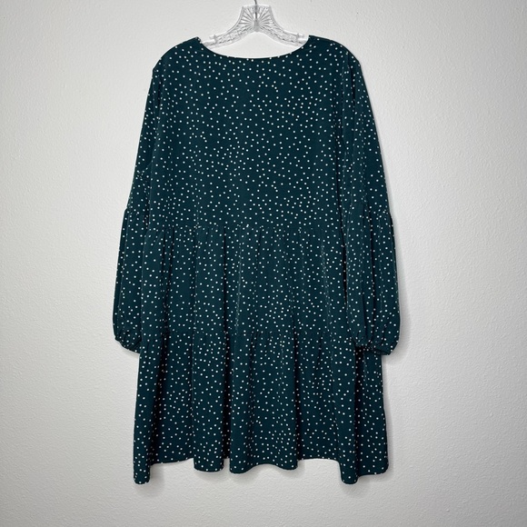 Sherosa‎ Dark Green and Polka Dot Tiered Peasant Mini Short Dress Womens Size XL - Picture 8 of 8